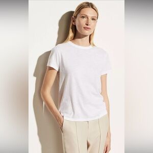 Vince White Crewneck Short Sleeve Tee ($88 USD) Pima cotton Blend